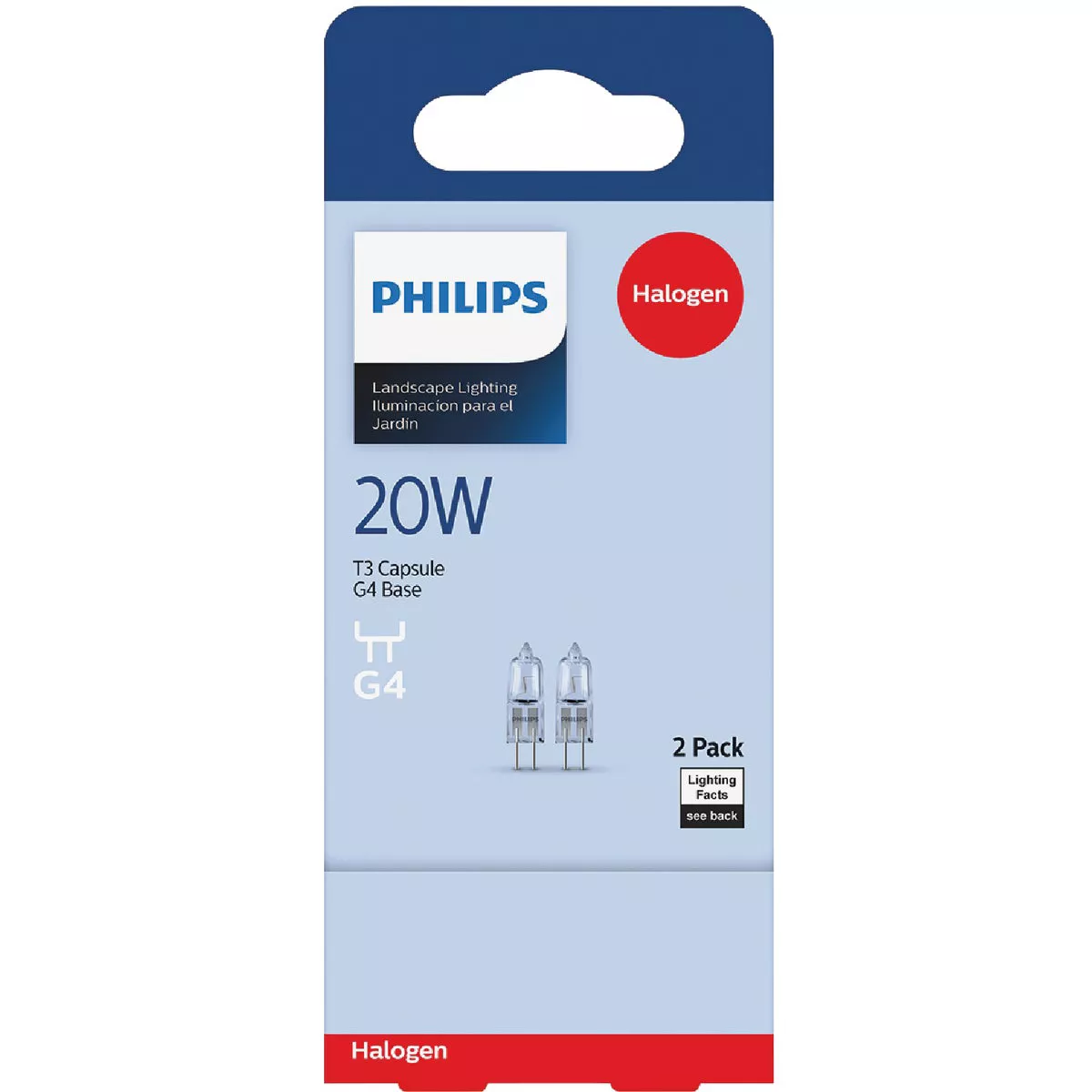 Philips 20W 12V Clear G4 Base T3 Halogen Landscape & Cabinet Light Bulb (2-Pack) - photo 2