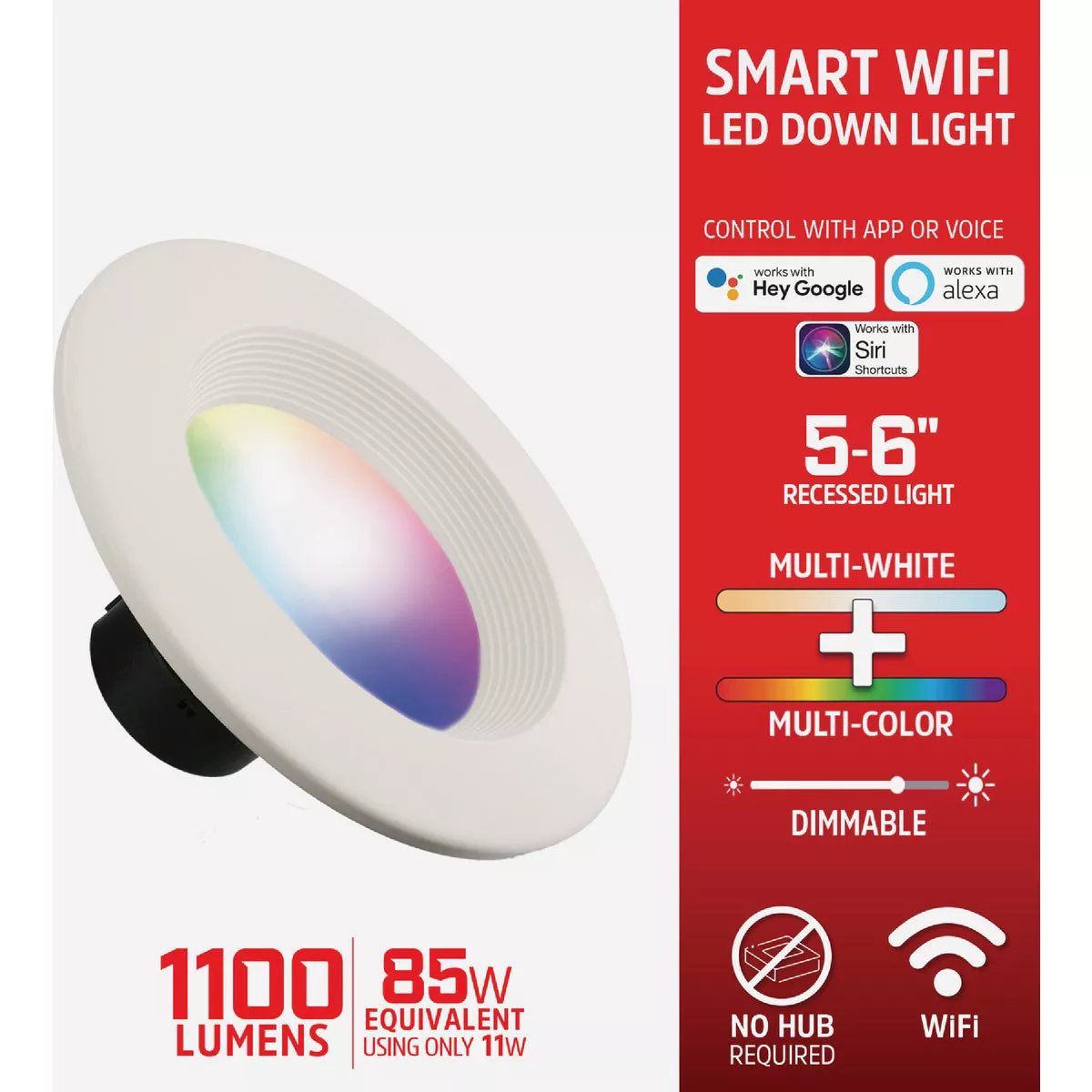 Energizer 6 In. 1100 Lm. RGB & CCT LED Smart Recessed Retrofit Light Kit - photo 3