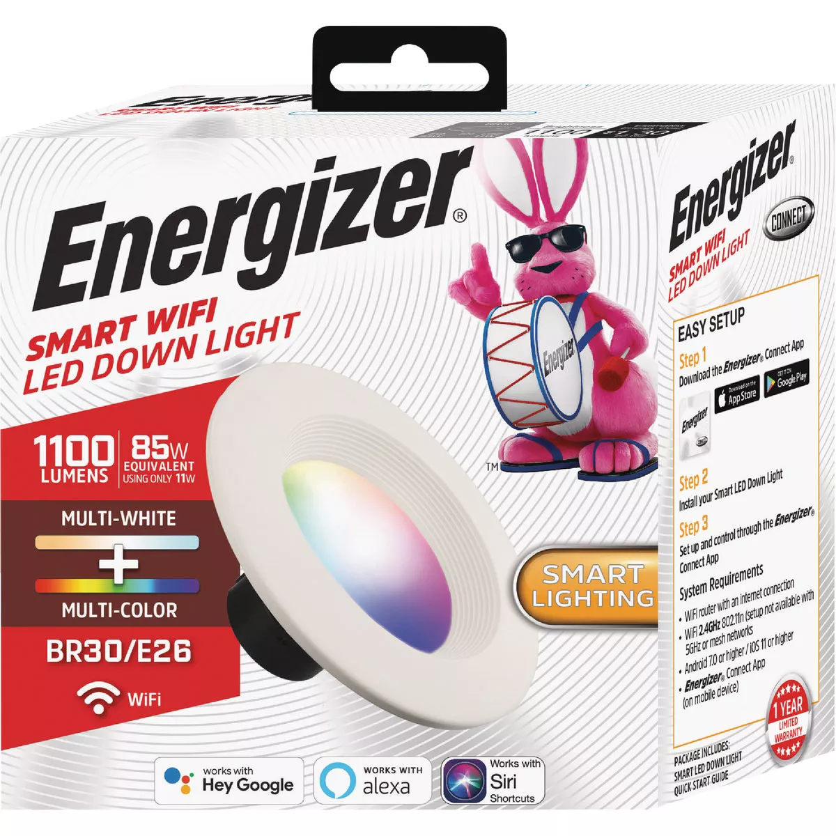 Energizer 6 In. 1100 Lm. RGB & CCT LED Smart Recessed Retrofit Light Kit - photo 2