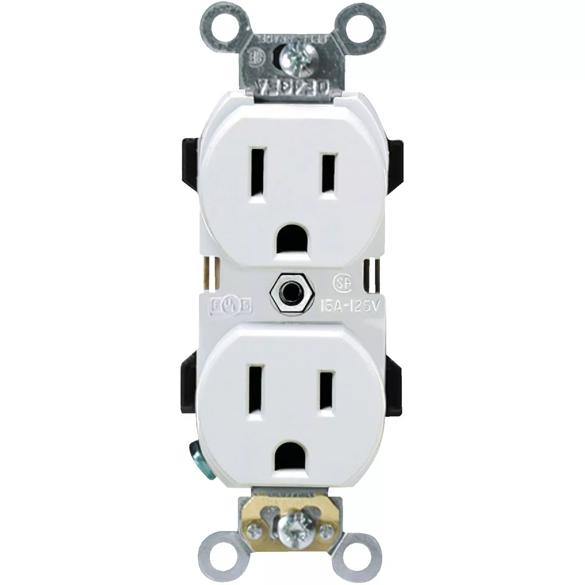 Leviton 15A White Industrial Grade 5-15R Duplex Outlet - photo 2