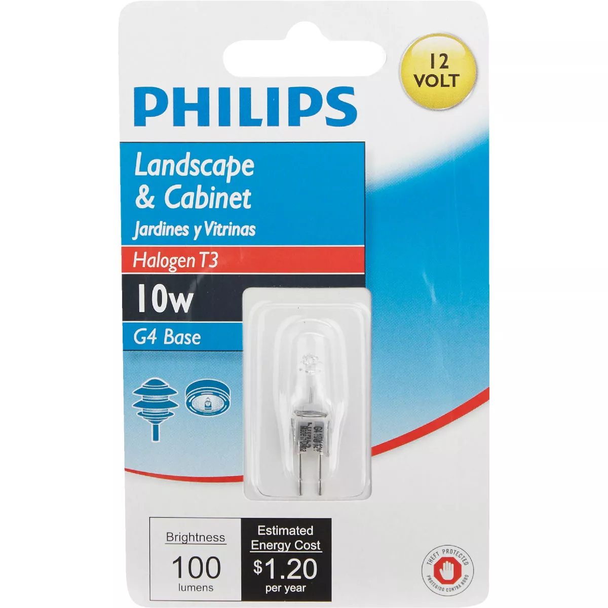 Philips 10W 12V Clear G4 Base T3 Halogen Landscape & Cabinet Light Bulb - photo 2