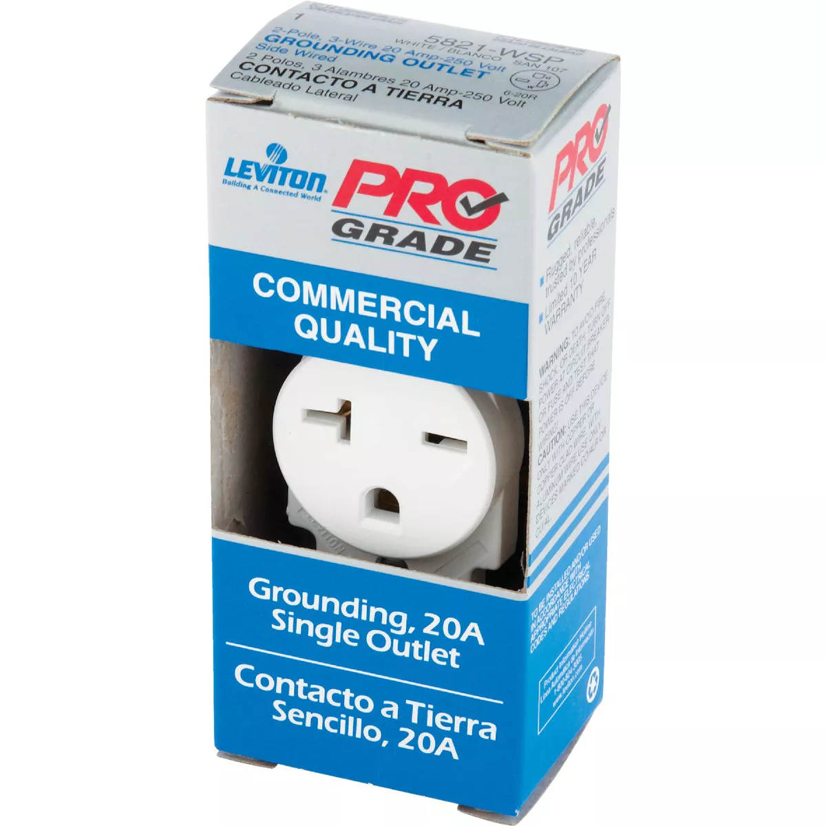 Leviton 20A White Heavy-Duty 6-20R Grounding Single Outlet - photo 3