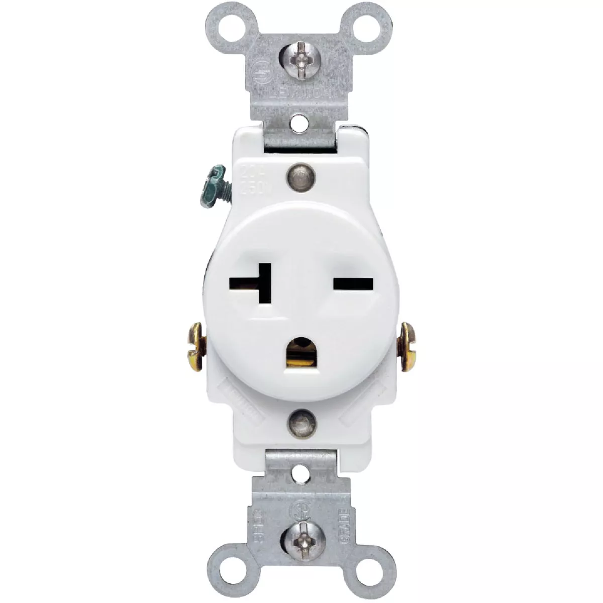 Leviton 20A White Heavy-Duty 6-20R Grounding Single Outlet - photo 4