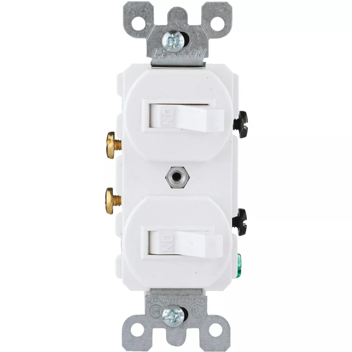 Leviton Single Pole White 15A Quiet Duplex Switch