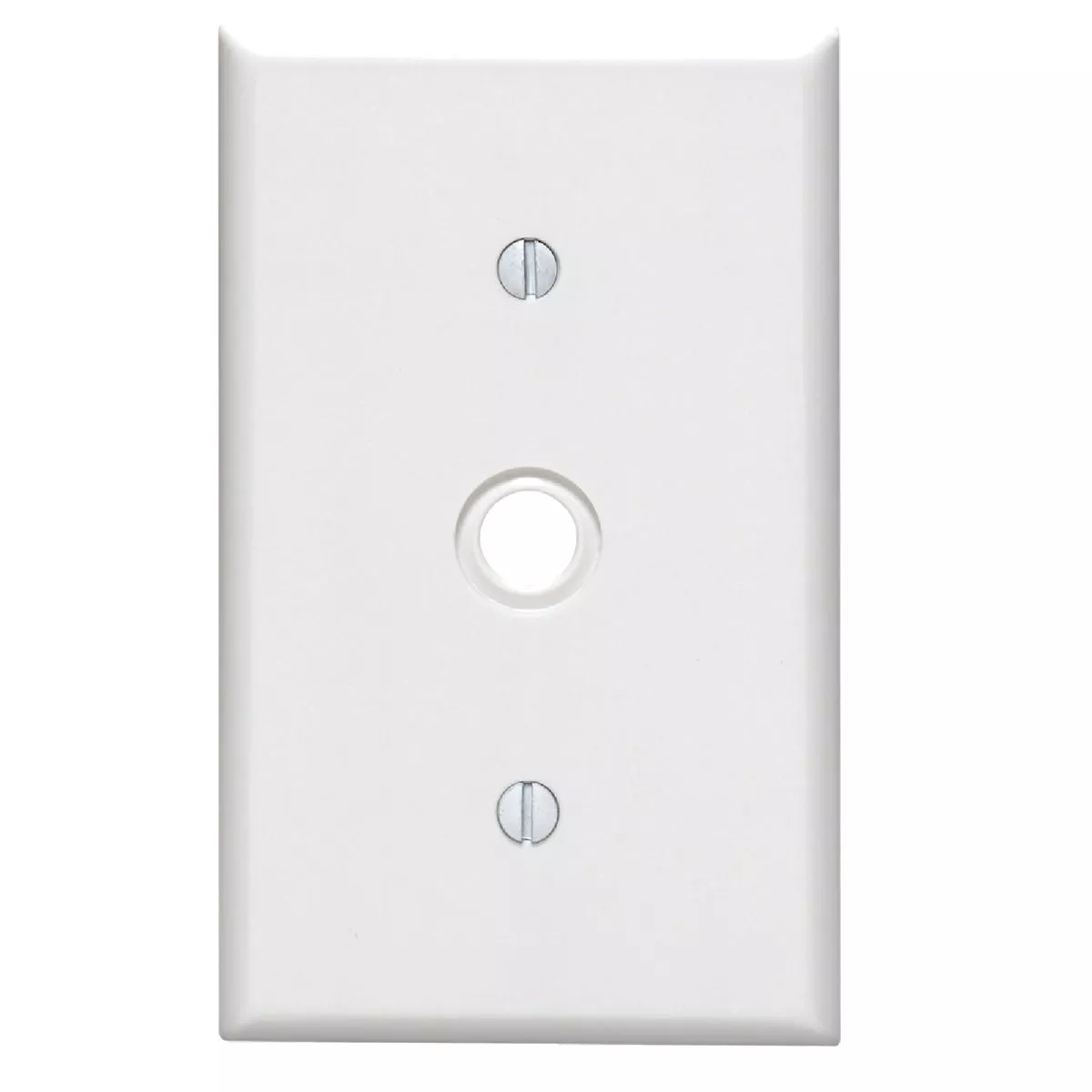 Leviton 1-Gang Thermoset Plastic White Telephone/Cable Wall Plate with 0.406 In. to 0.625 In. Hole