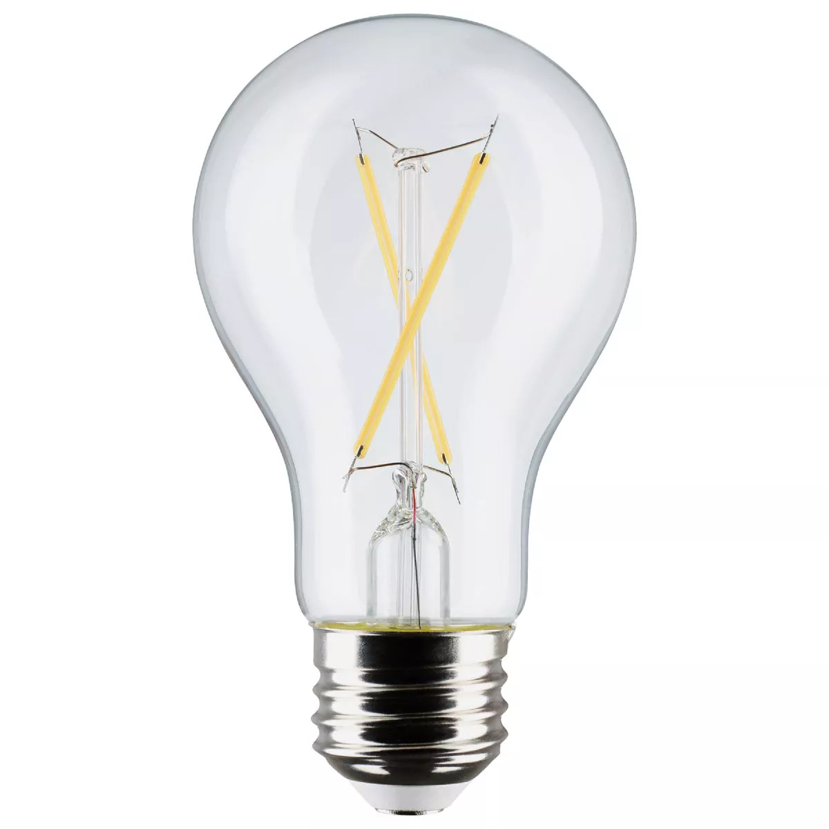 Satco 40W Equivalent Warm White A19 Medium Clear Dimmable LED Light Bulb (4-Pack)