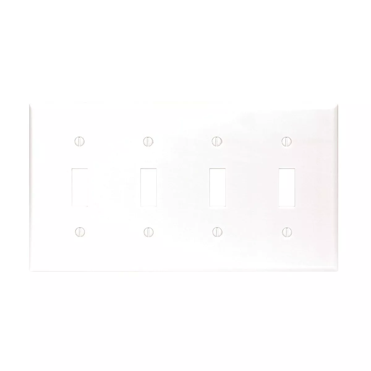 Leviton 4-Gang Plastic Toggle Switch Wall Plate, White