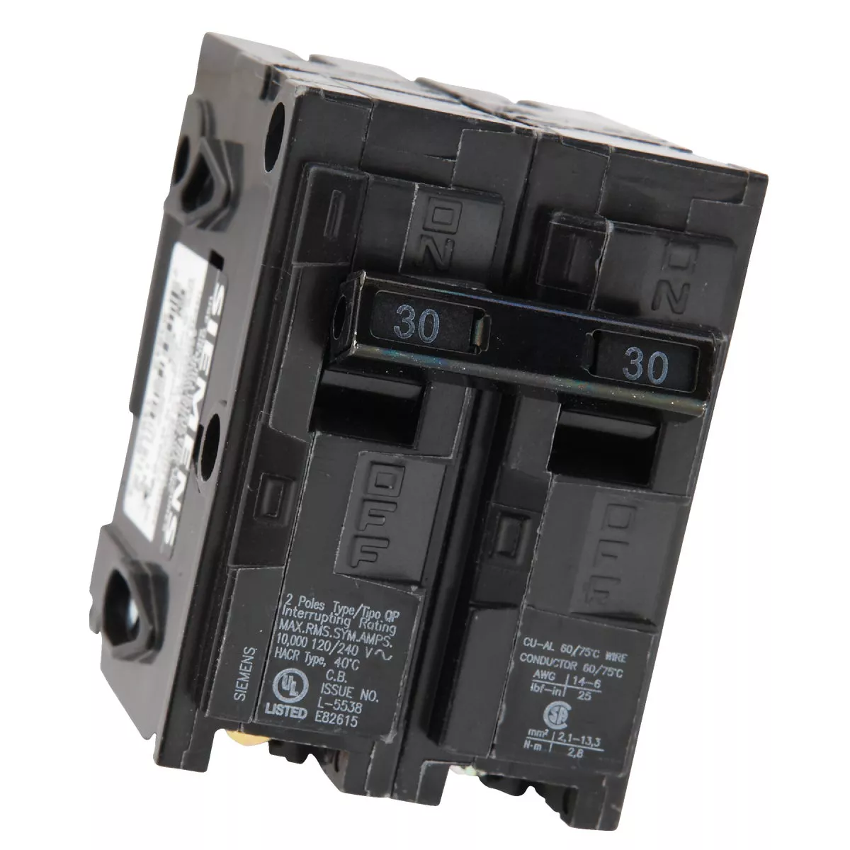 Connecticut Electric 30A Double-Pole Standard Trip Interchangeable Packaged Circuit Breaker - photo 4
