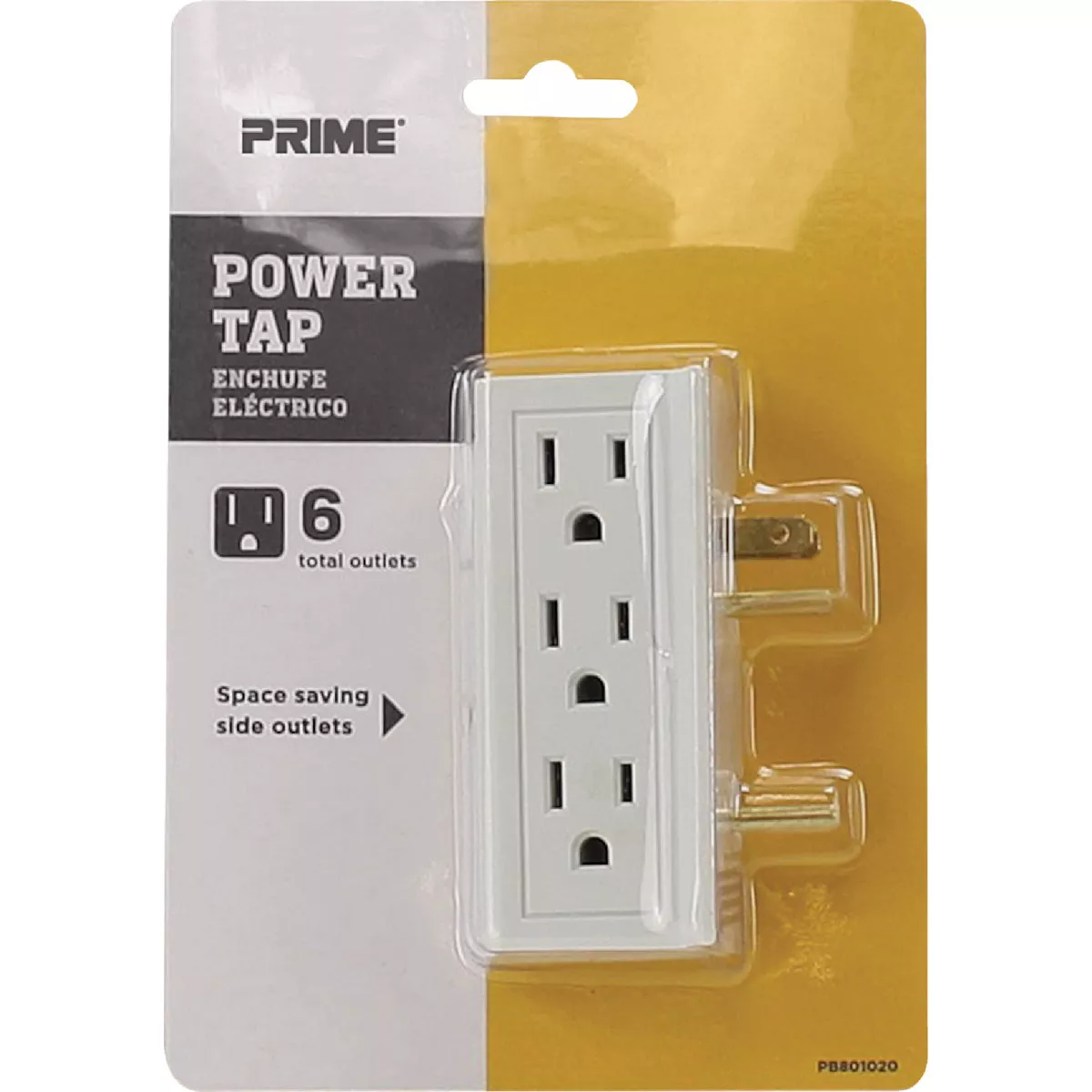 Prime Wire & Cable White 15A 6-Outlet Space Saver Power Tap - photo 2