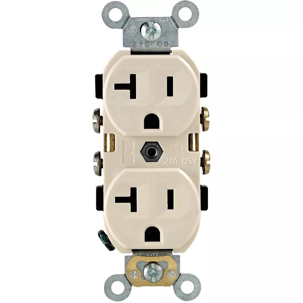 Leviton 20A Light Almond Heavy-Duty 5-20R Duplex Outlet - photo 3