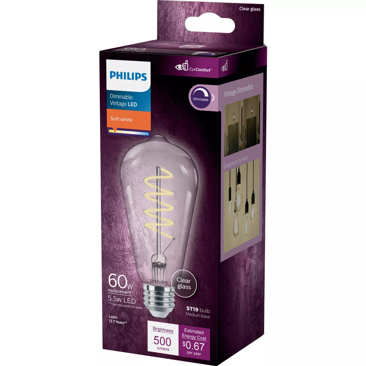 Philips 60W Equivalent Soft White ST19 Medium Dimmable Vintage LED Decorative Light Bulb - photo 4