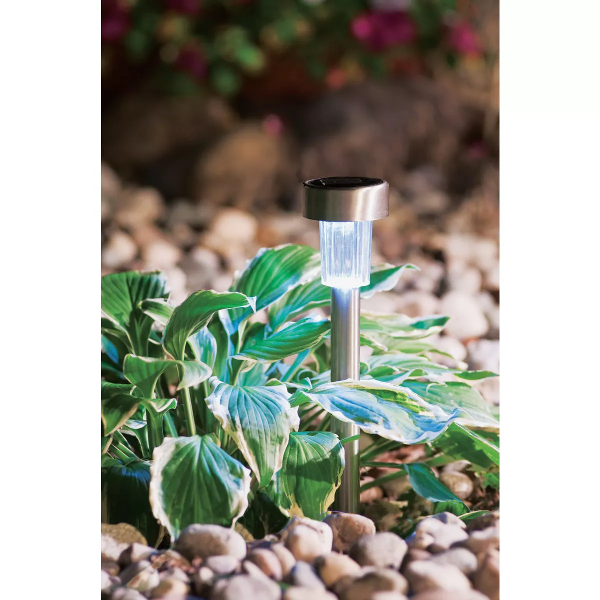 Outdoor Expressions Stainless Steel 2.10 Lumens Metal Mini Solar Path Light - photo 4