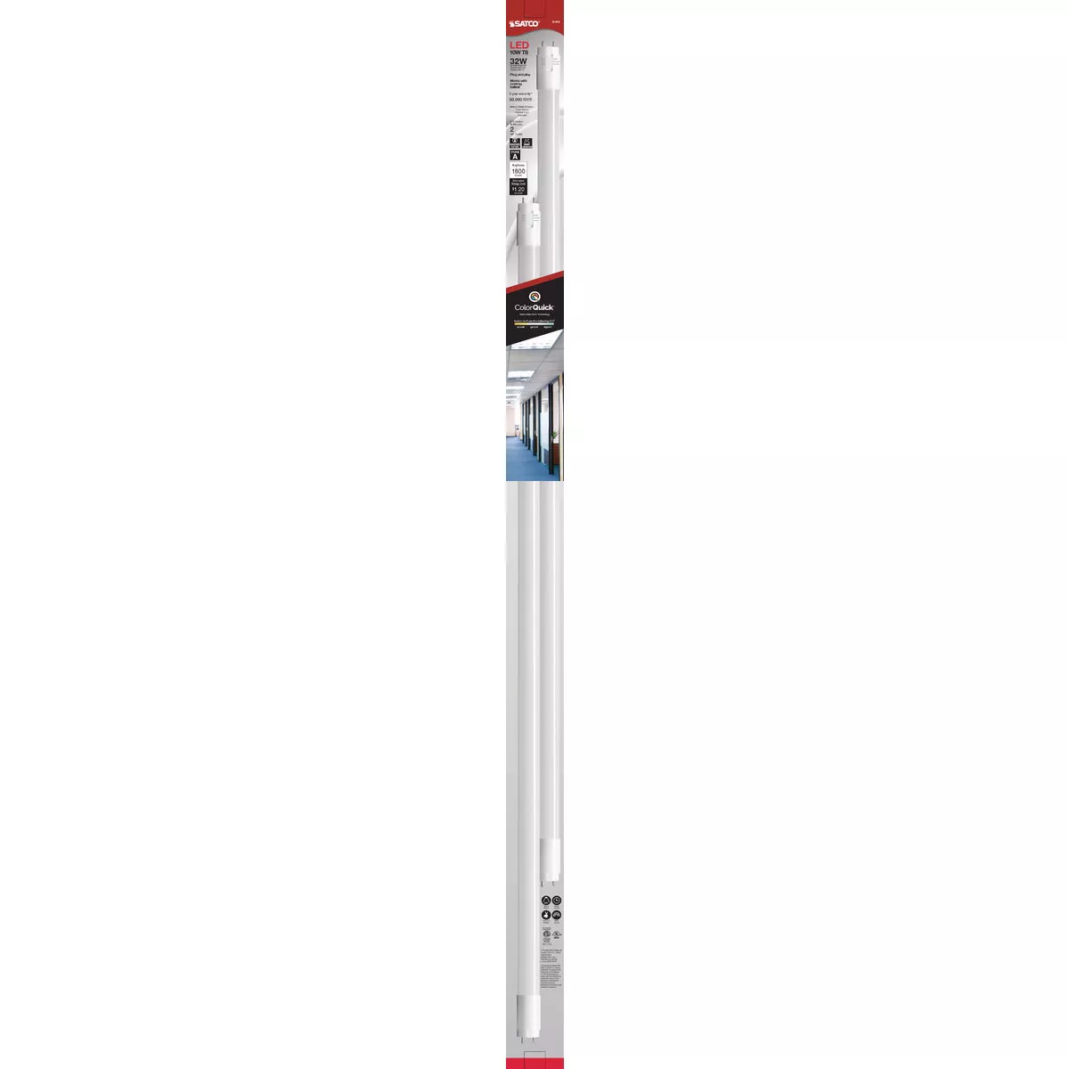 Satco 32W Equivalent 48 In. 4000K/5000K/6500K Medium Bi-Pin Ballast Compatible LED Tube Light Bulb (2-Pack) - photo 2