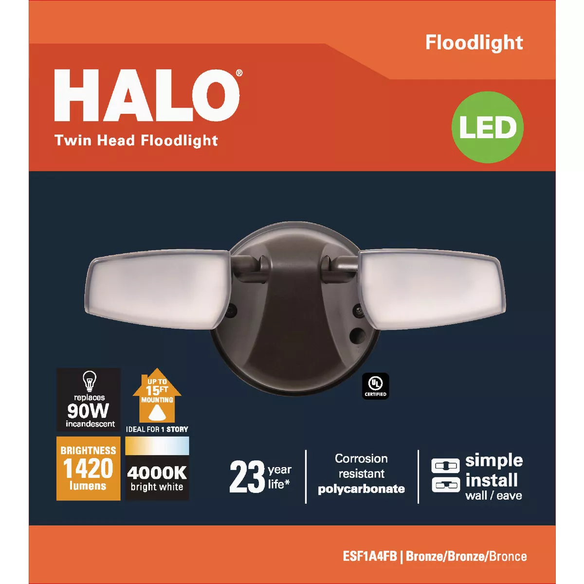Halo Bronze 15W LED Floodlight Fixture - photo 2