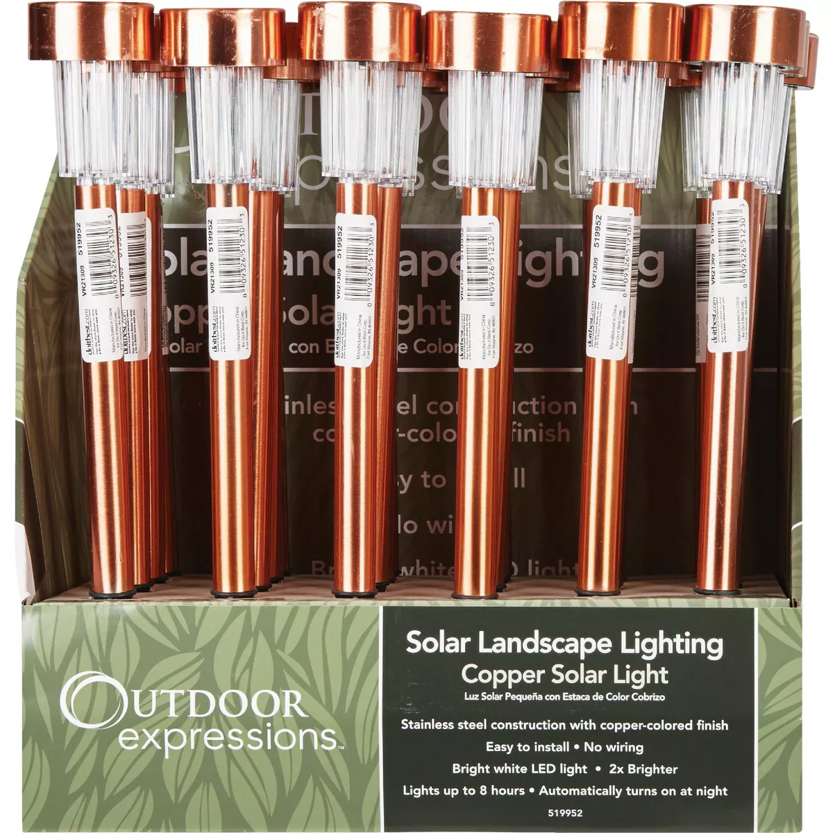 Outdoor Expressions Copper 2.10 Lumens Metal Mini Solar Path Light - photo 3
