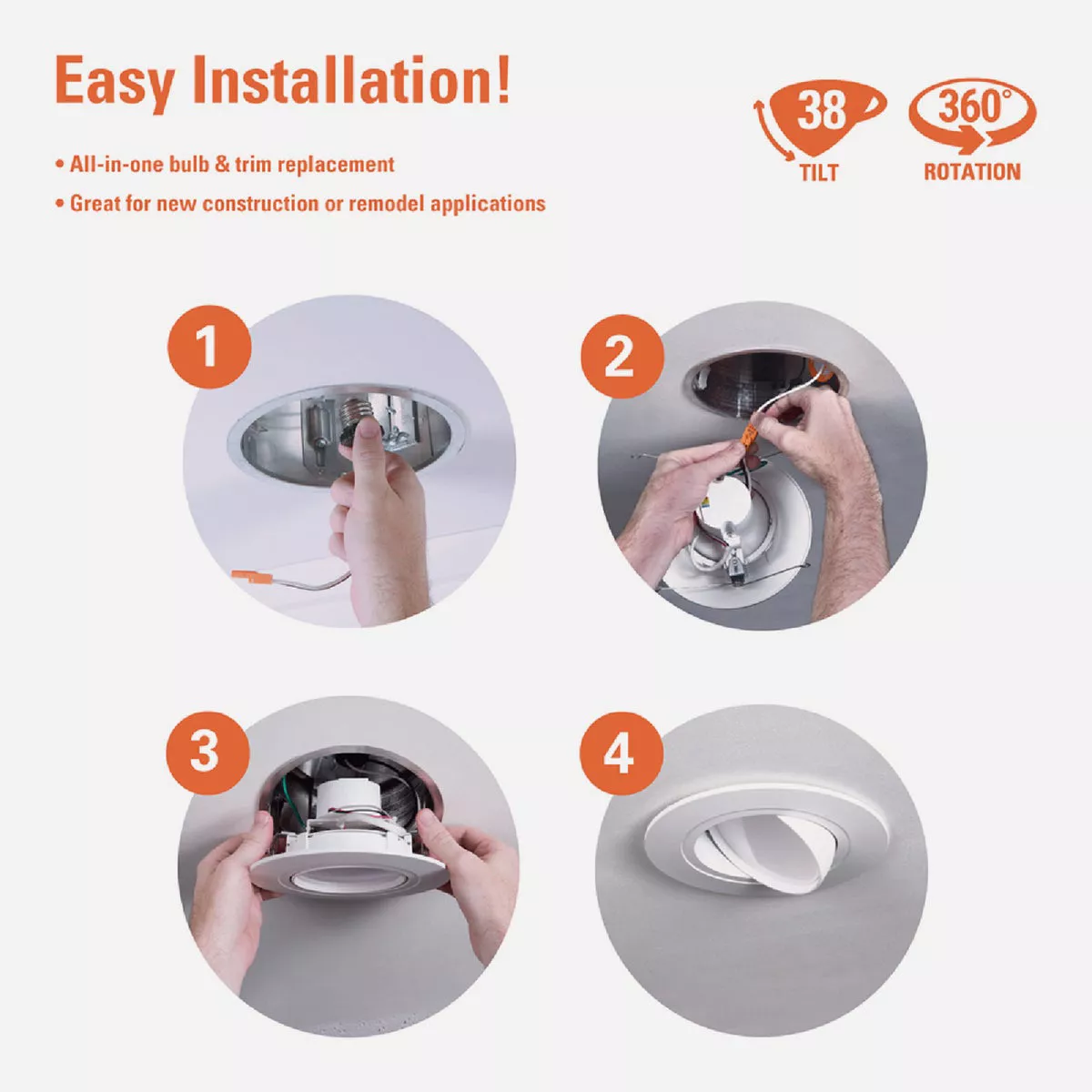 Halo 5/6 In. Selectable CCT Integrated LED Recessed Light Trim, 600 Lm./1000 Lm. - photo 5