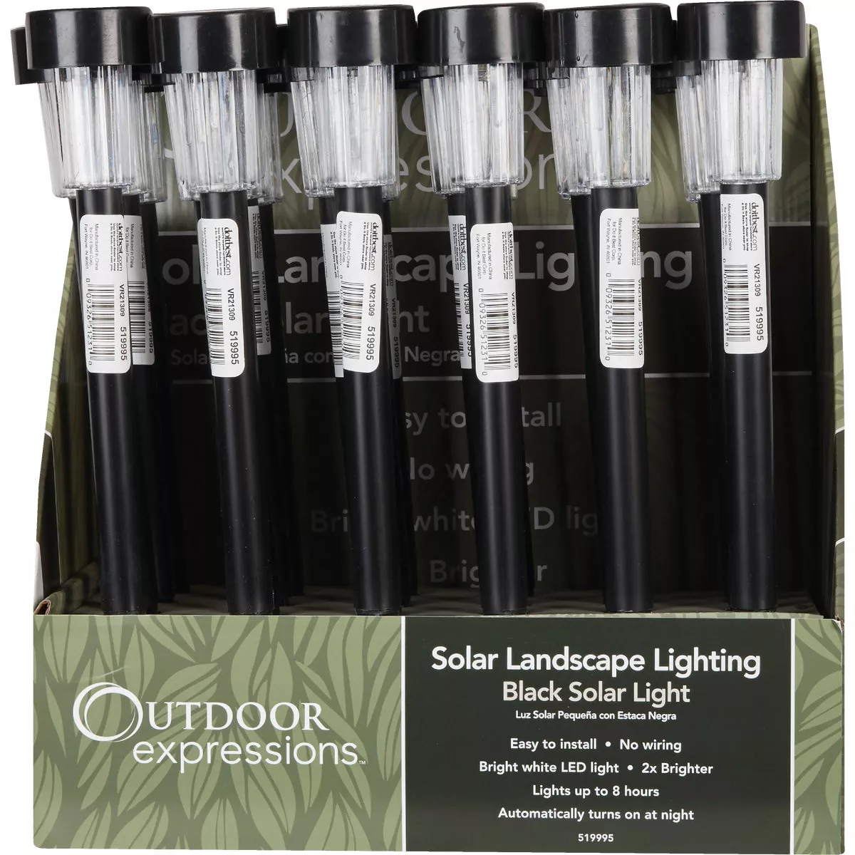 Outdoor Expressions Black 2.10 Lumens Metal Mini Solar Path Light - photo 3