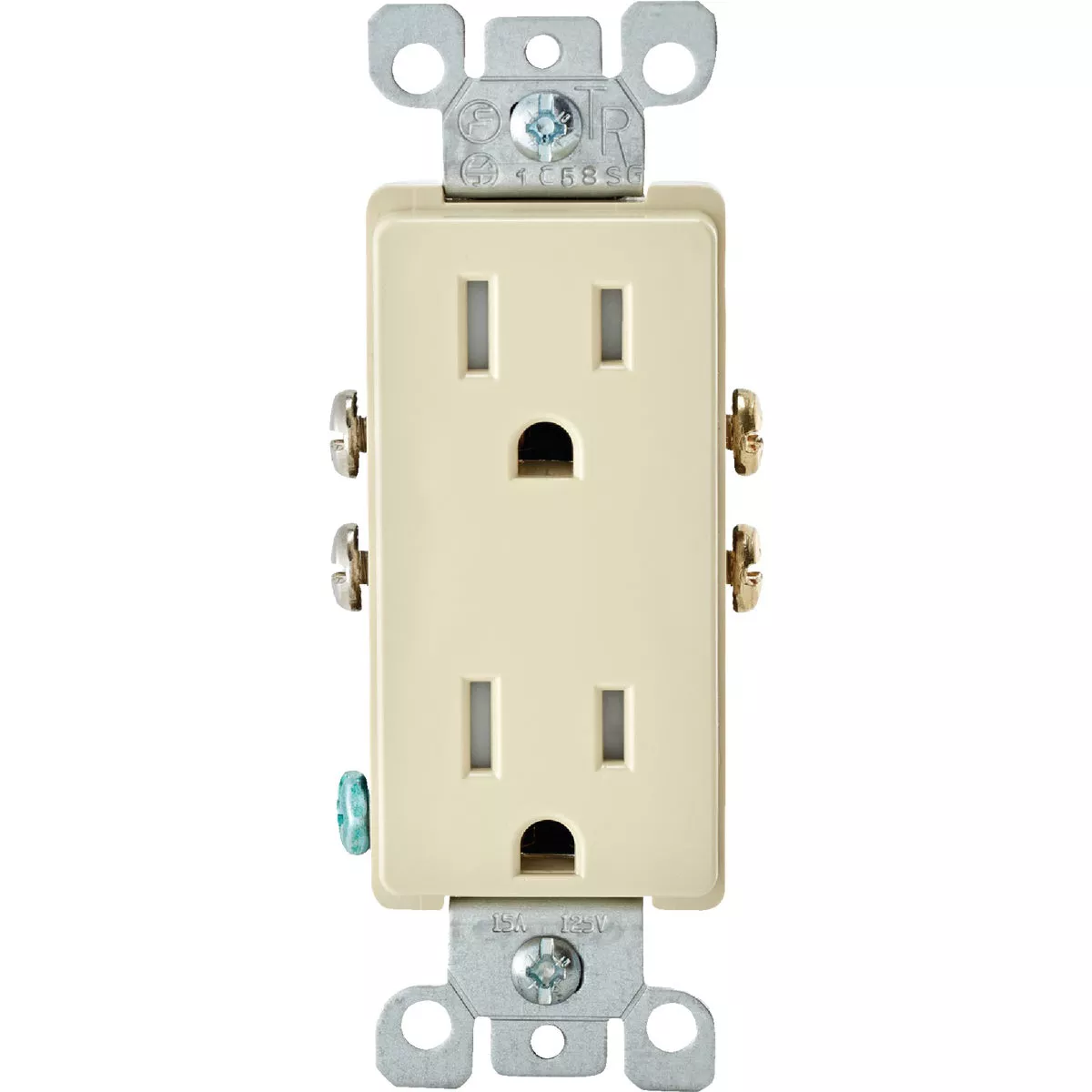 Leviton Decora 15A Ivory Tamper Resistant 5-15R Duplex Outlet - photo 2