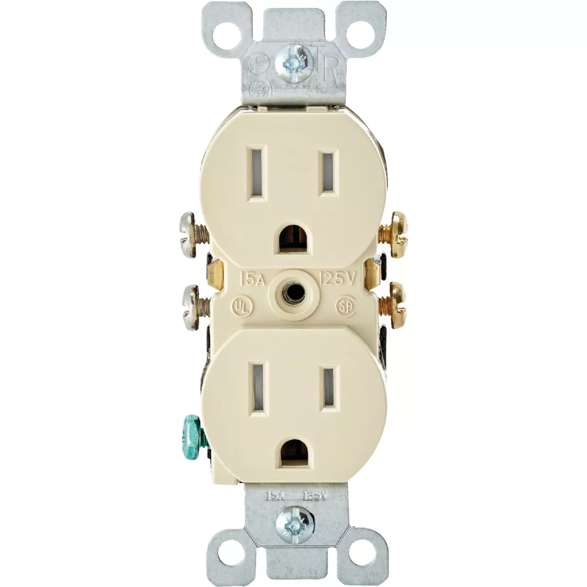 Leviton 15A Ivory Tamper Resistant 5-15R Duplex Outlet - photo 2