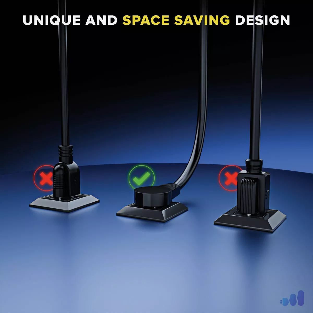Maximm 15 Ft. 16/3 Black 1-Outlet 360 Deg. Rotating Plug Extension Cord with Lighted Hook - photo 2