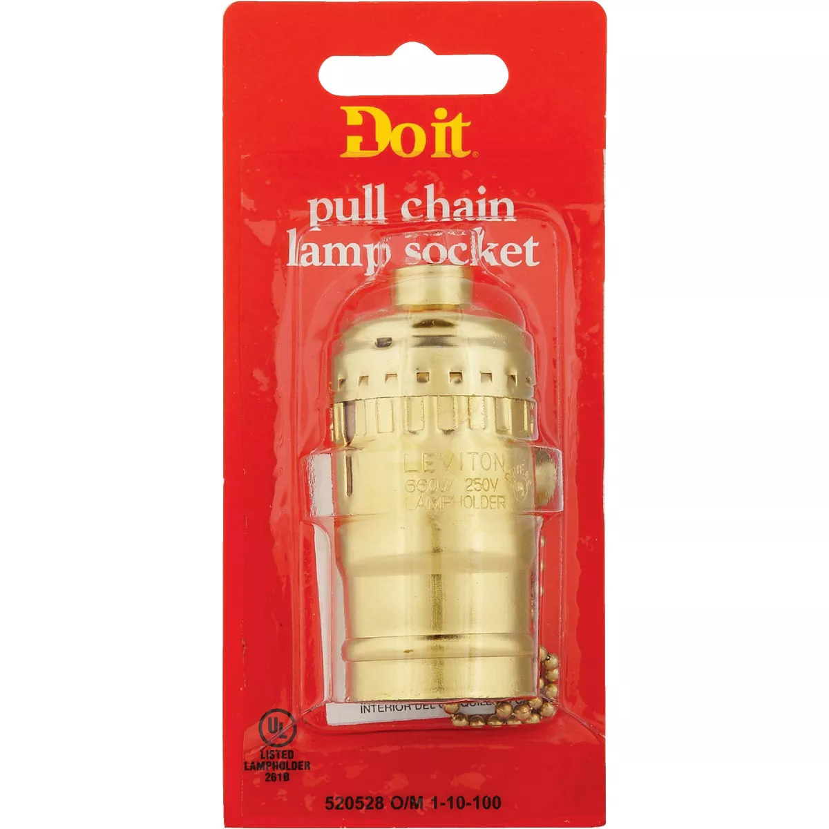 Do it Pull Chain Medium Base Polished Gilt Lamp Socket - photo 2