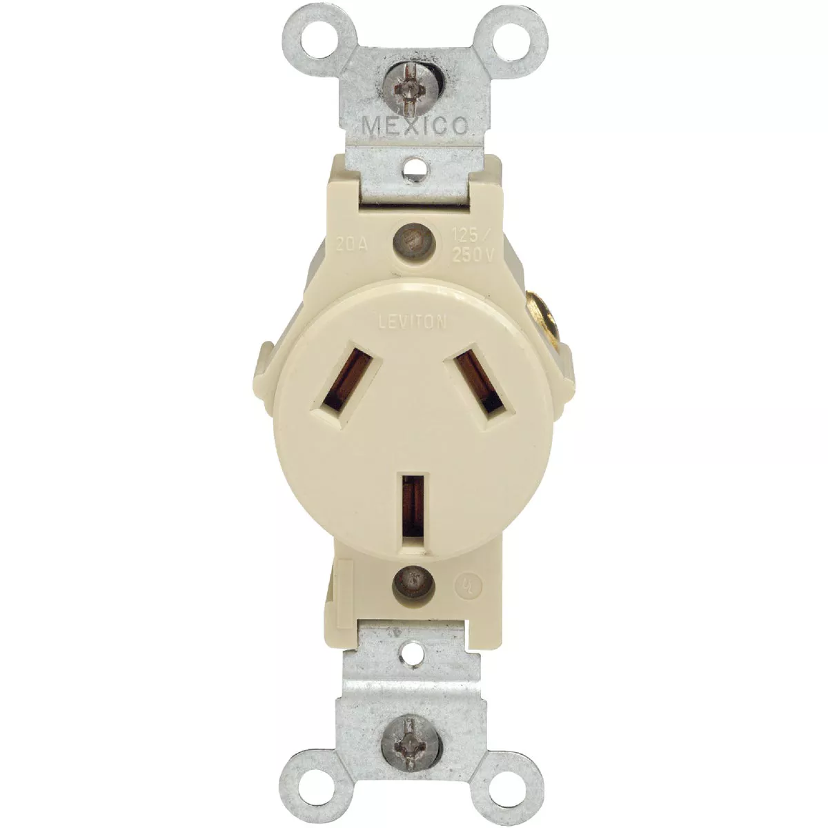 Leviton 20A Ivory Commercial Grade 10-20R Non-Grounding Single Outlet - photo 2