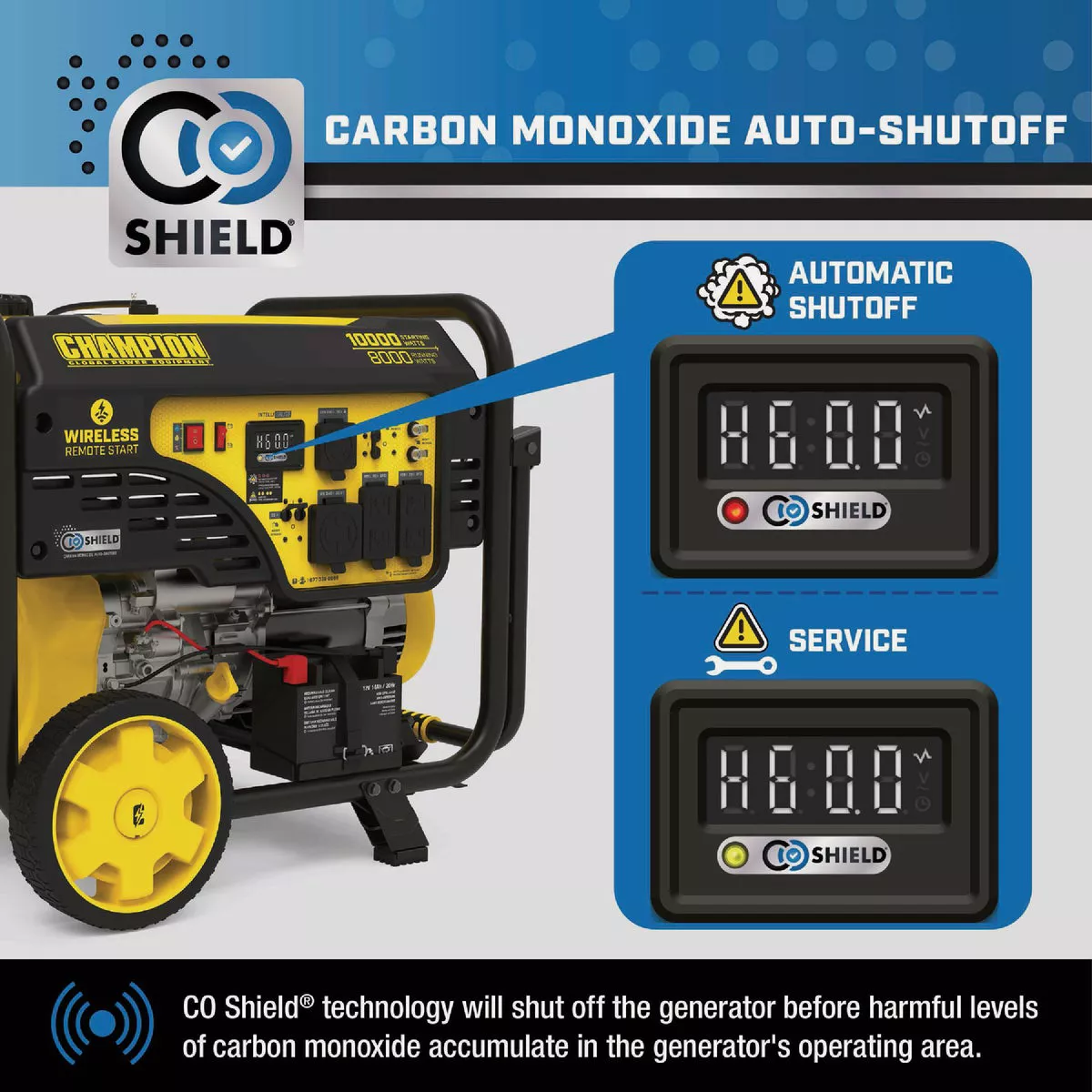 Champion 8000W Gasoline Portable Generator with Wireless Start and CO Shield - photo 7