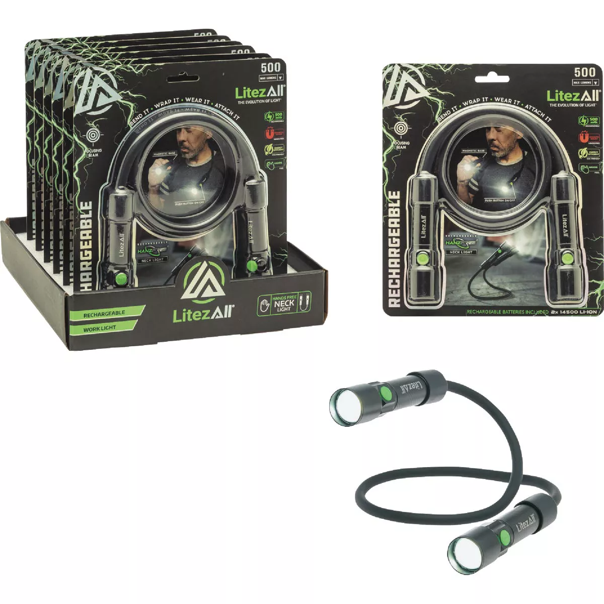 LitezAll 500 Lm. Rechargeable Bendable Neck Light - photo 2