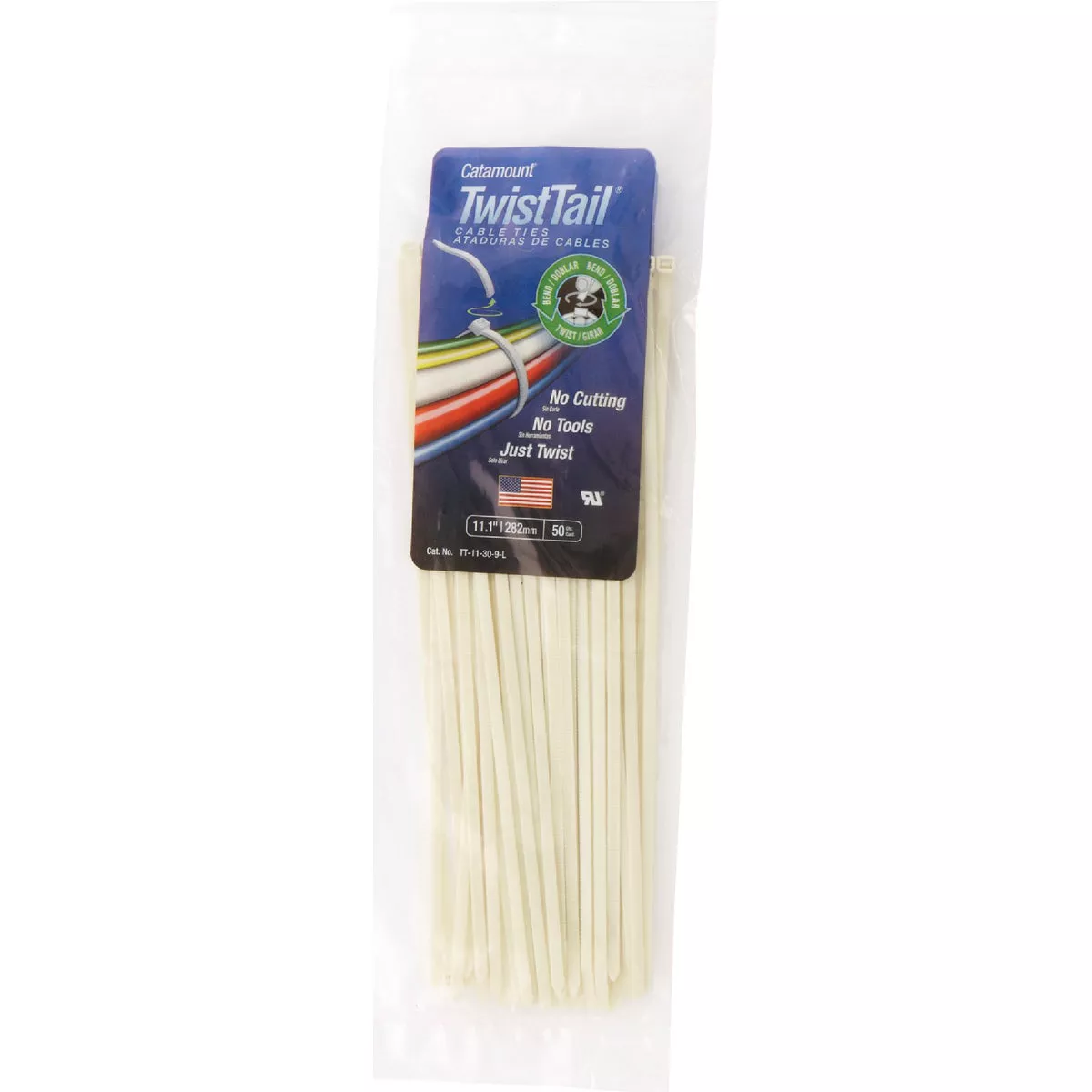 Catamount Twist Tail 11 In. x 0.187 In. White Nylon Cable Tie (50-Pack) - photo 2