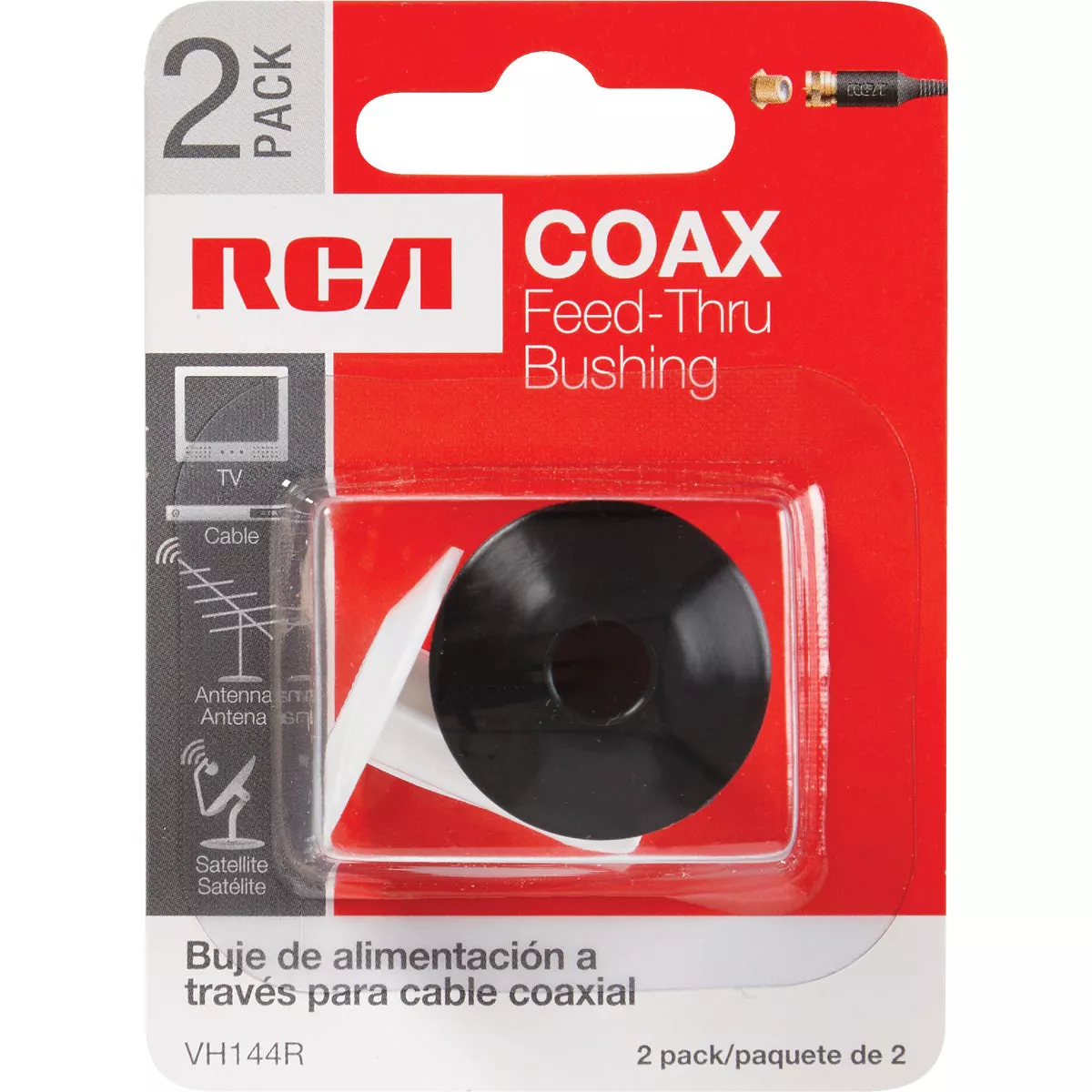 RCA Plastic Feed-Thru Coax Bushing (2-Pack) - photo 2
