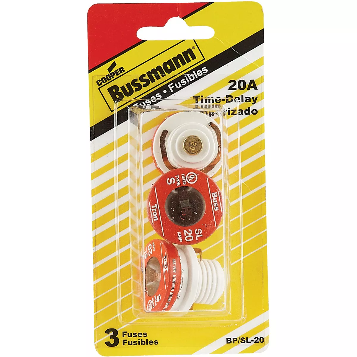Bussmann 20A BP/SL Time-Delay Plug Fuse (3-Pack) - photo 2