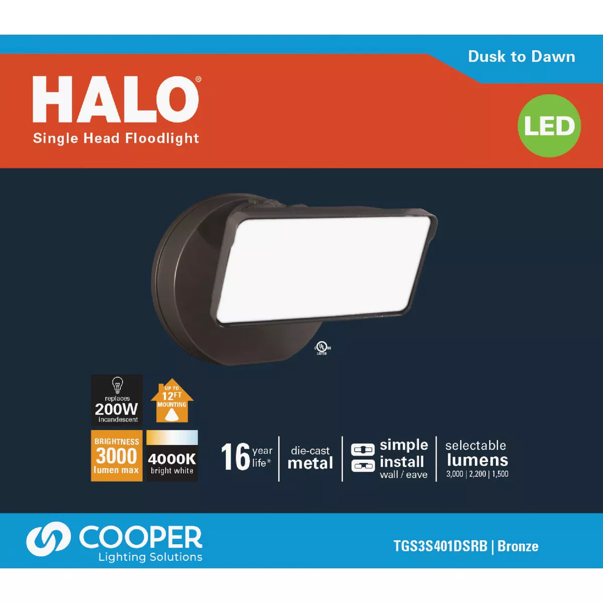 Halo Lumen Selectable Bronze Dusk To Dawn LED Floodlight Fixture - photo 2