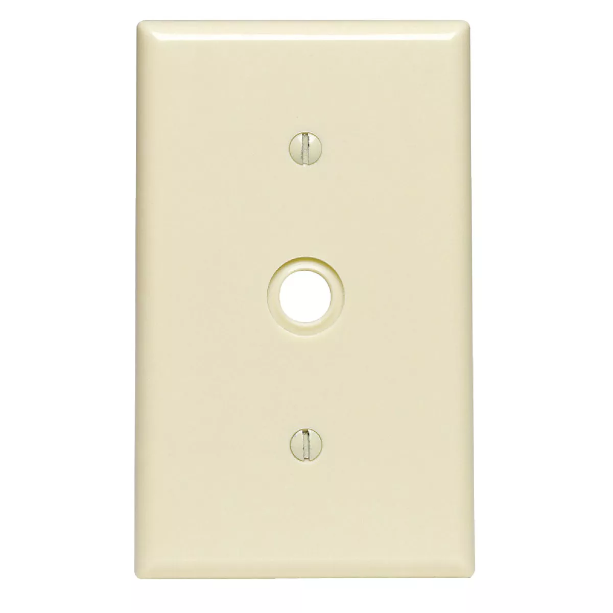 Leviton 1-Gang Thermoset Plastic Ivory Telephone/Cable Wall Plate with 0.406 In. to 0.625 In. Hole