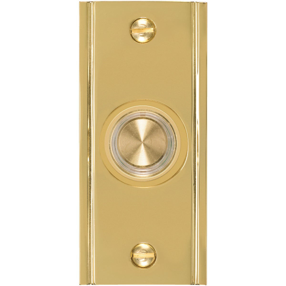 IQ America Wired Polished Brass Lighted Doorbell PushButton Do it Best