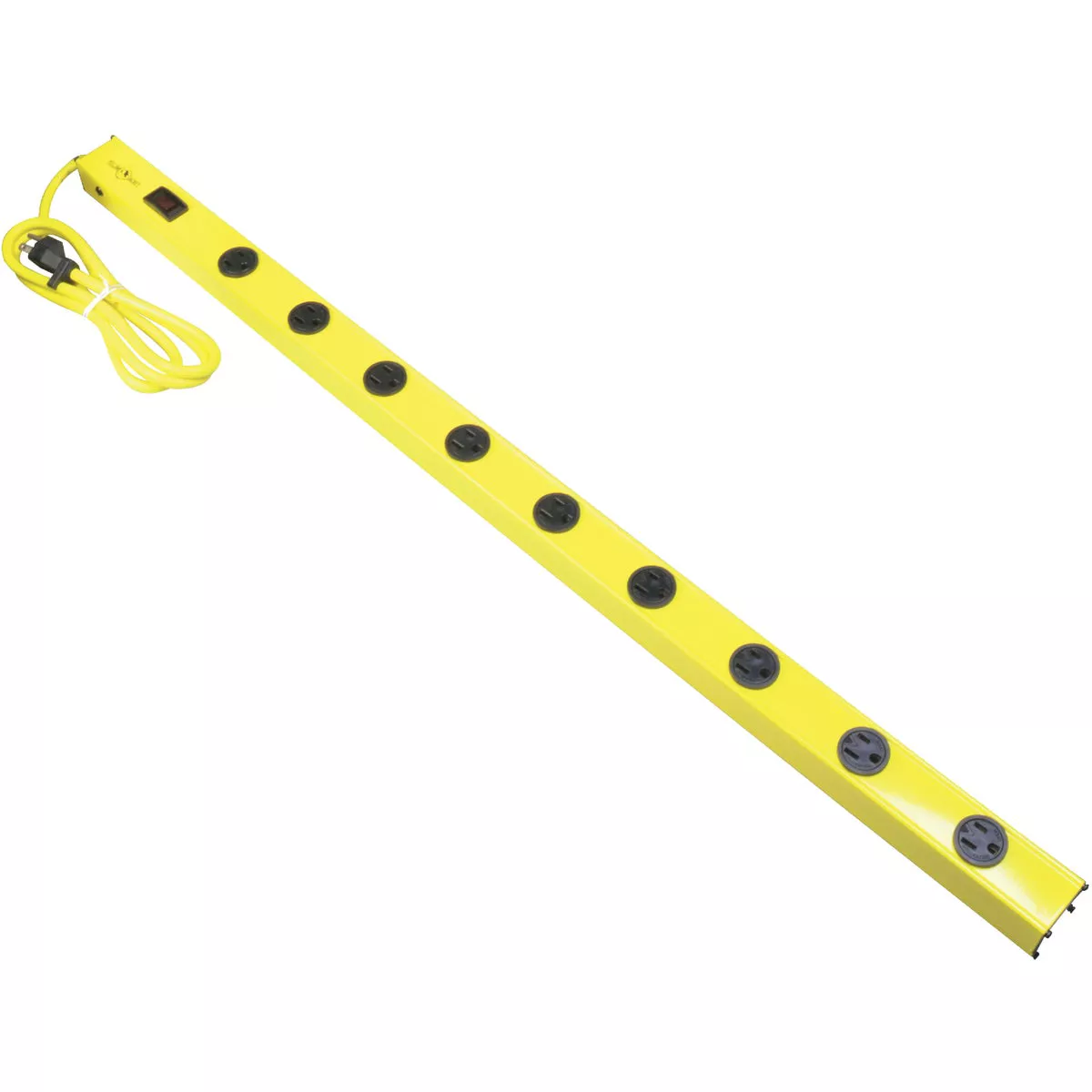 Yellow Jacket 9-Outlet Yellow Metal Power Strip with 5 Ft. Cord