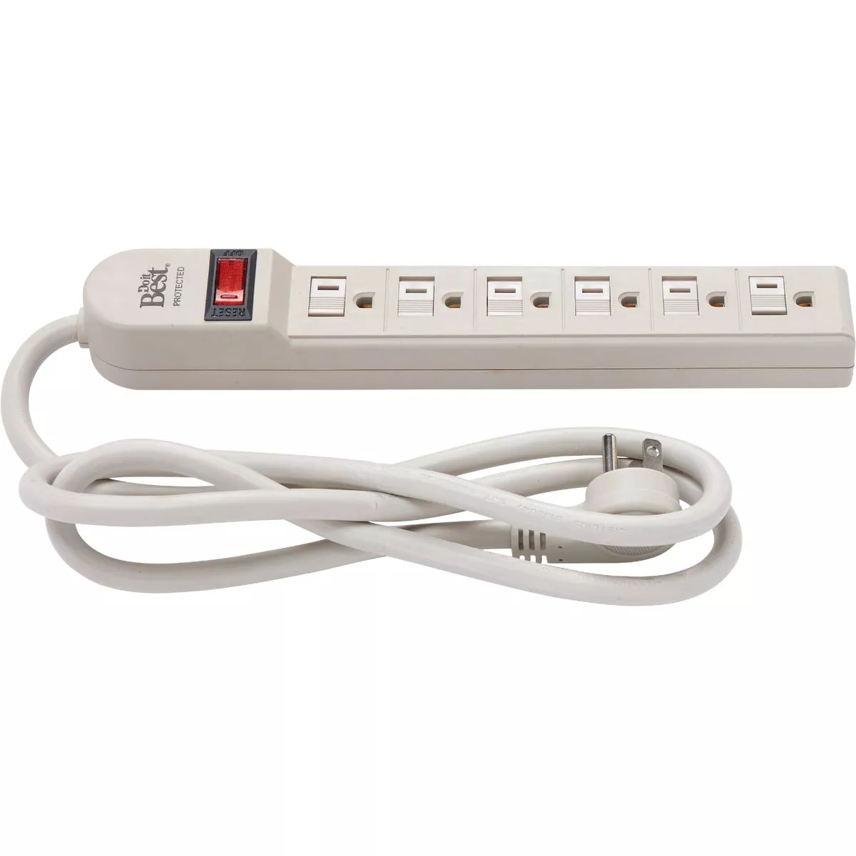 Do it Best 6-Outlet 450J Tan Power Surge Strip with 4 Ft. Cord - photo 2