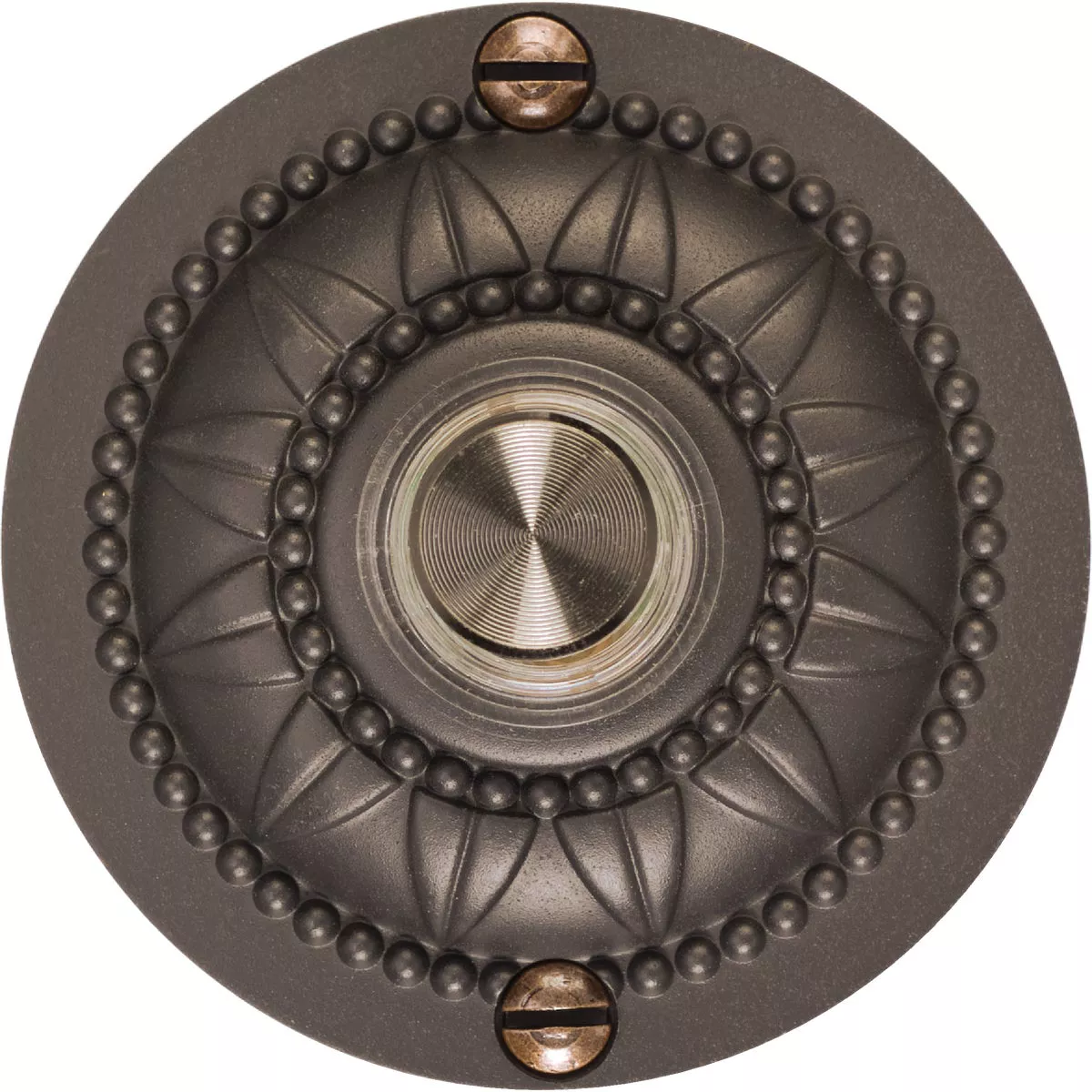 IQ America Wired Oil Rubbed Bronze Medallion Design Lighted Doorbell Push-Button