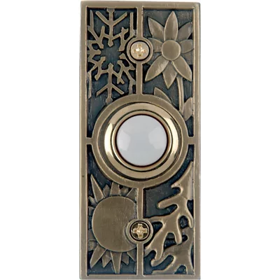 IQ America Wired Polished Brass Lighted Doorbell Push-Button