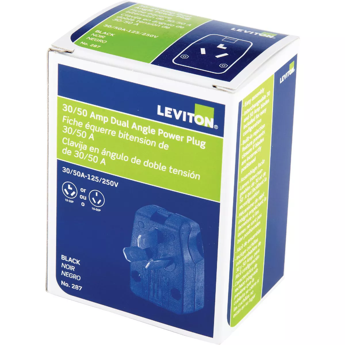 Leviton 30A/50A 250V 3-Wire 3-Pole Range/Dryer Cord Plug - photo 3