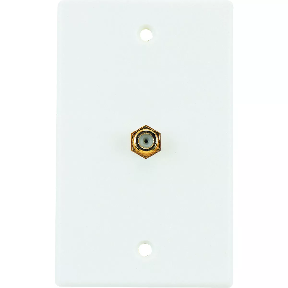 RCA White Single F-Connector Coaxial Wall Plate - photo 2