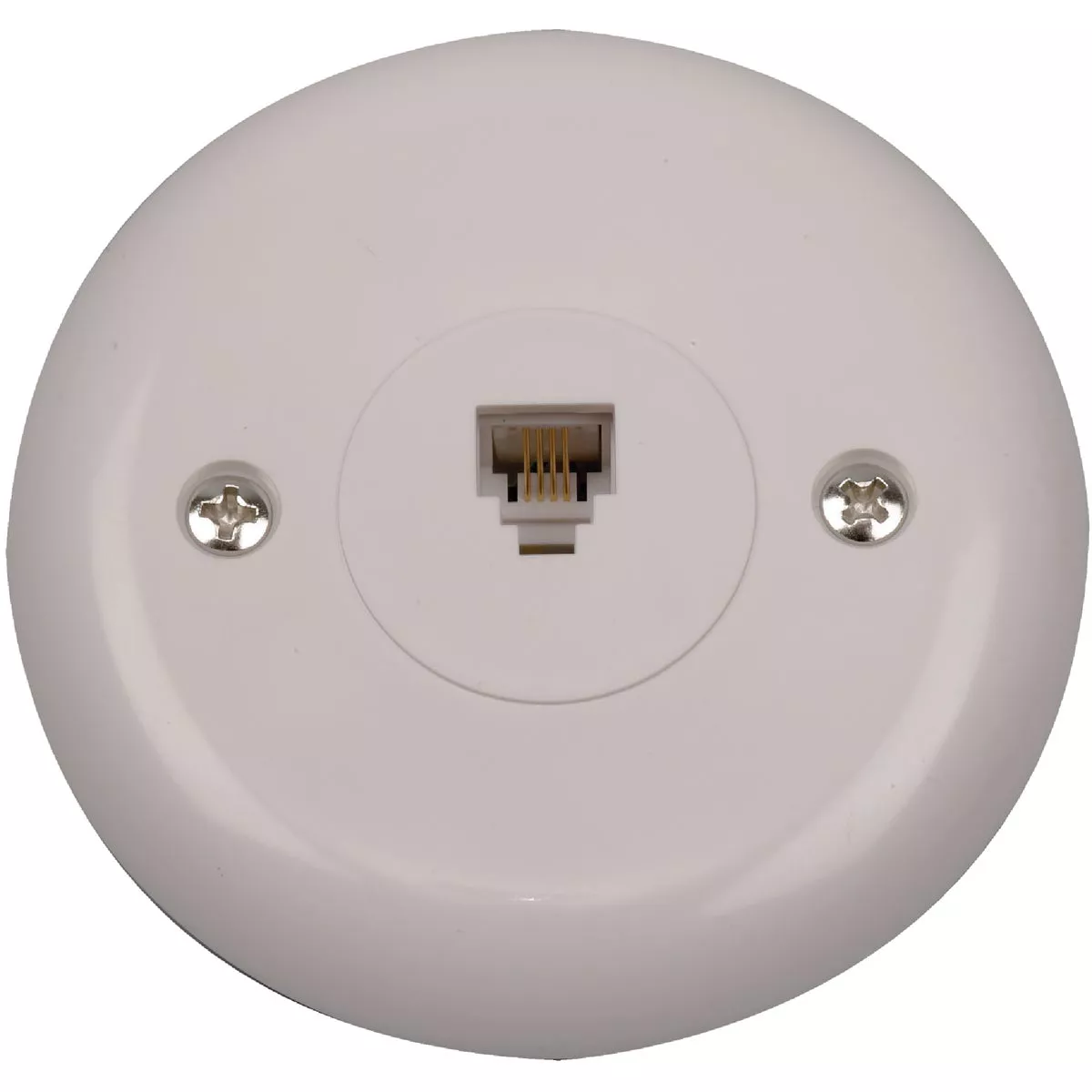 RCA White Flush Mount Round Telephone Jack