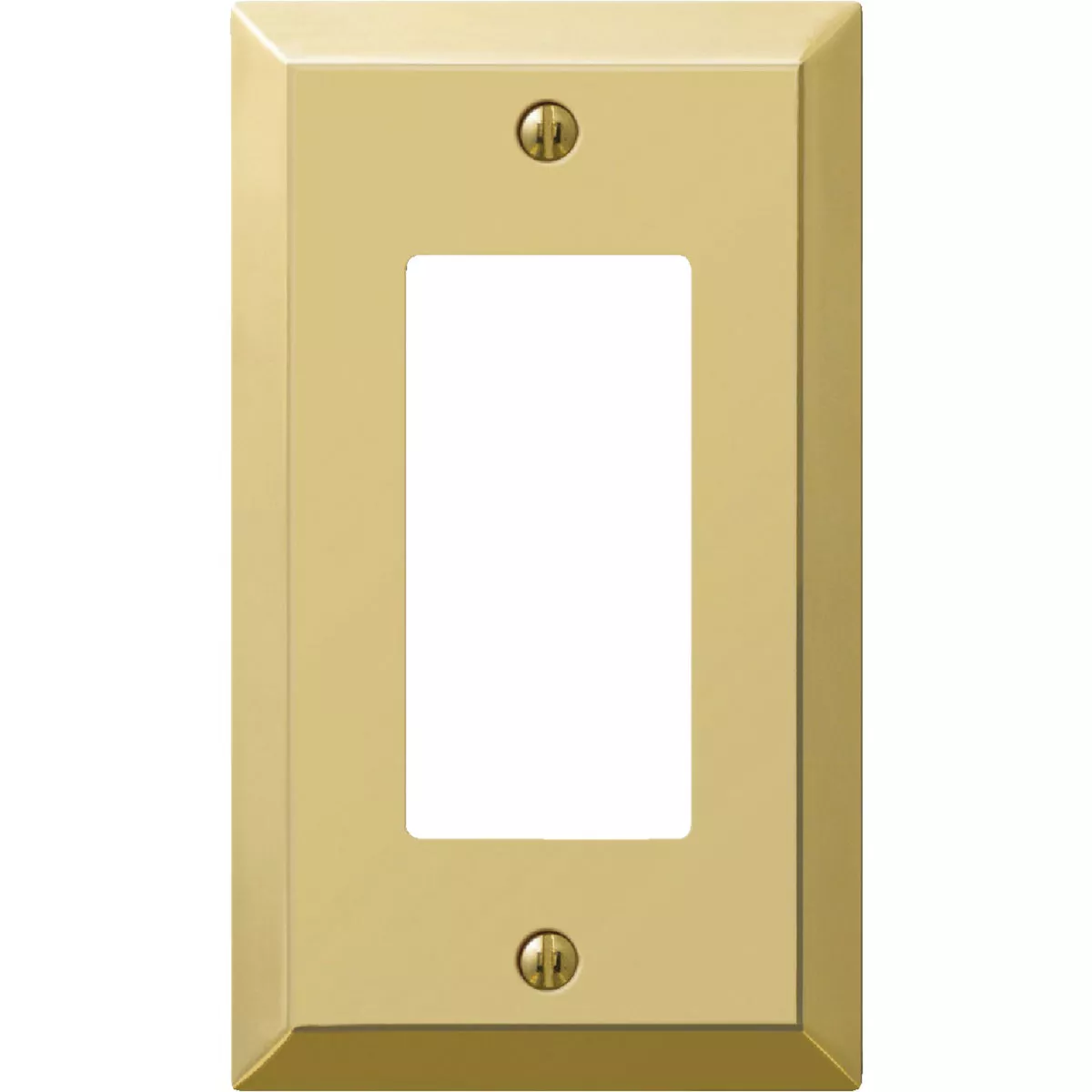 Amerelle 1-Gang Stamped Steel Rocker Decorator Wall Plate, Polished Brass