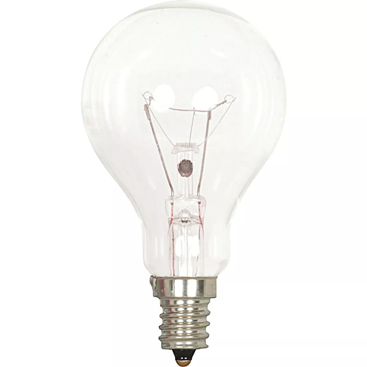 Satco 60W Clear Candelabra A15 Incandescent Ceiling Fan Light Bulb (2-Pack)