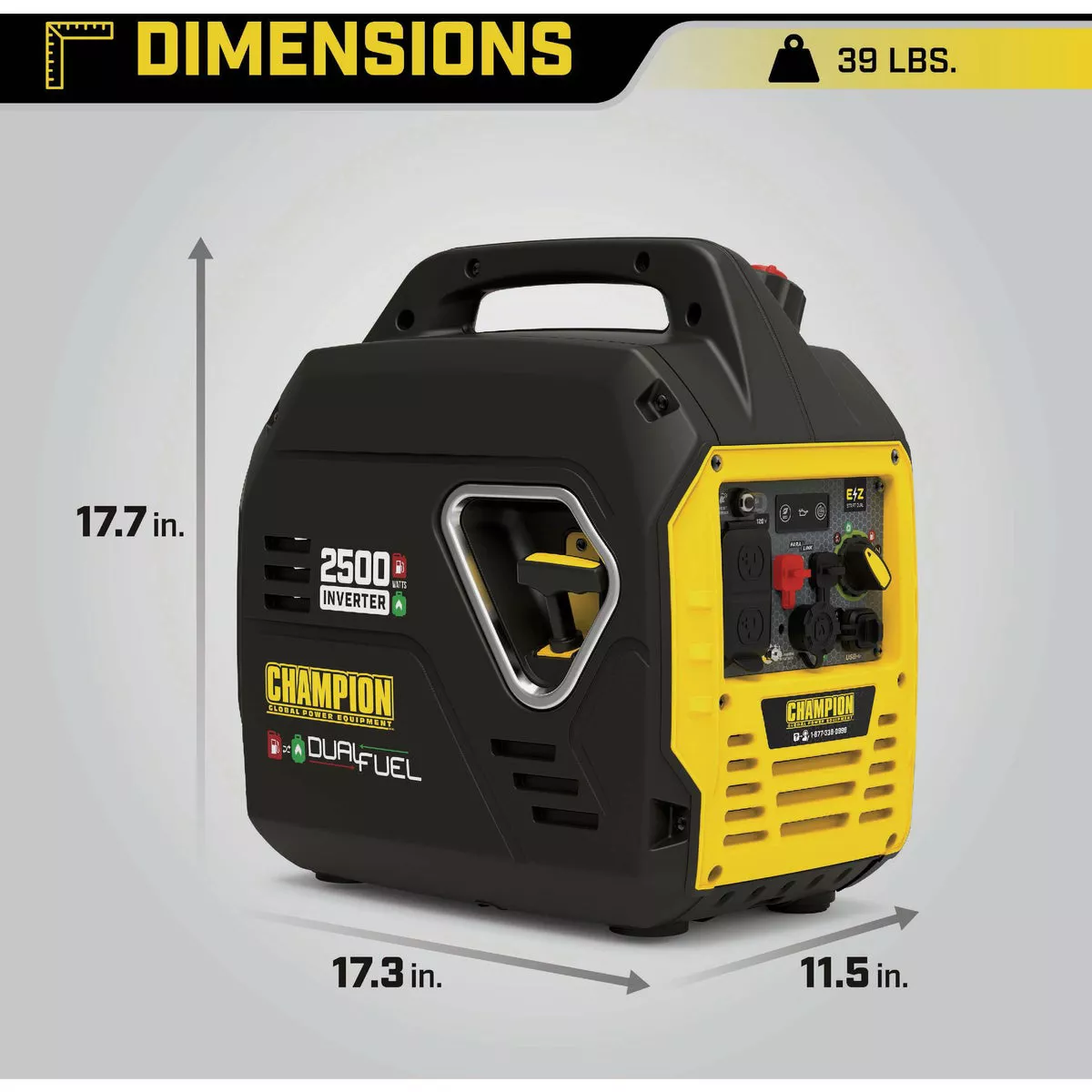 Champion 2500W Dual Fuel Recoil Ultra-Quiet Inverter Generator - photo 4