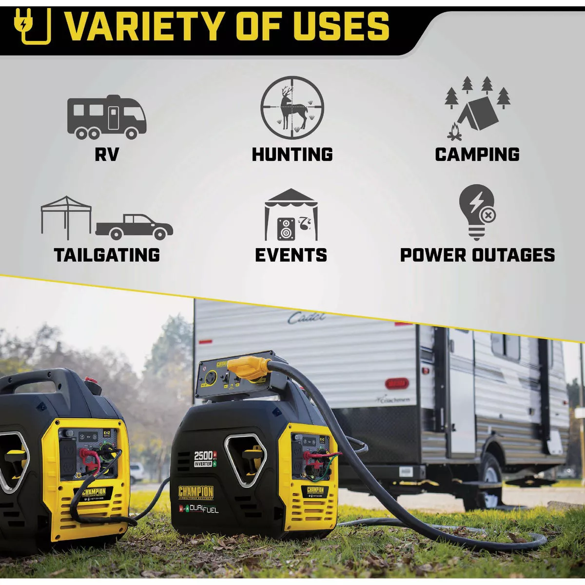 Champion 2500W Dual Fuel Recoil Ultra-Quiet Inverter Generator - photo 2