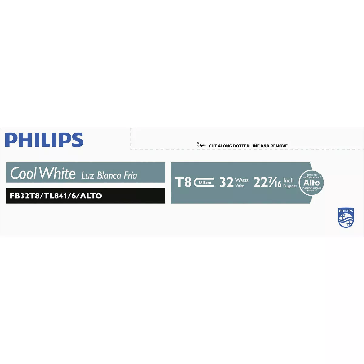 Philips ALTO 32W 24 In. Cool White T8 Medium Bi-Pin U-Bent Fluorescent Tube Light Bulb - photo 2