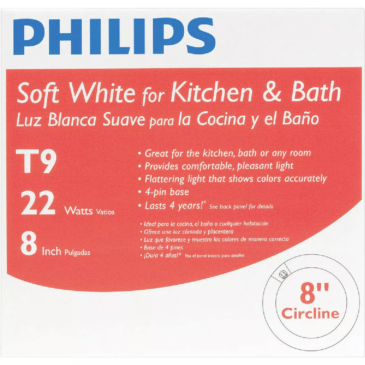 Philips 22W 8 In. Bright White T9 4-Pin Circline Fluorescent Tube Light Bulb - photo 2