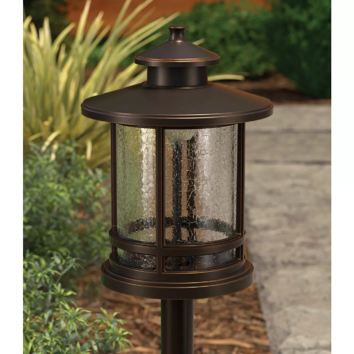 Nebo LED Oil-Rubbed Bronze All-Weather Metal 200 Lm. Round Crackle Glass Path Light - photo 3