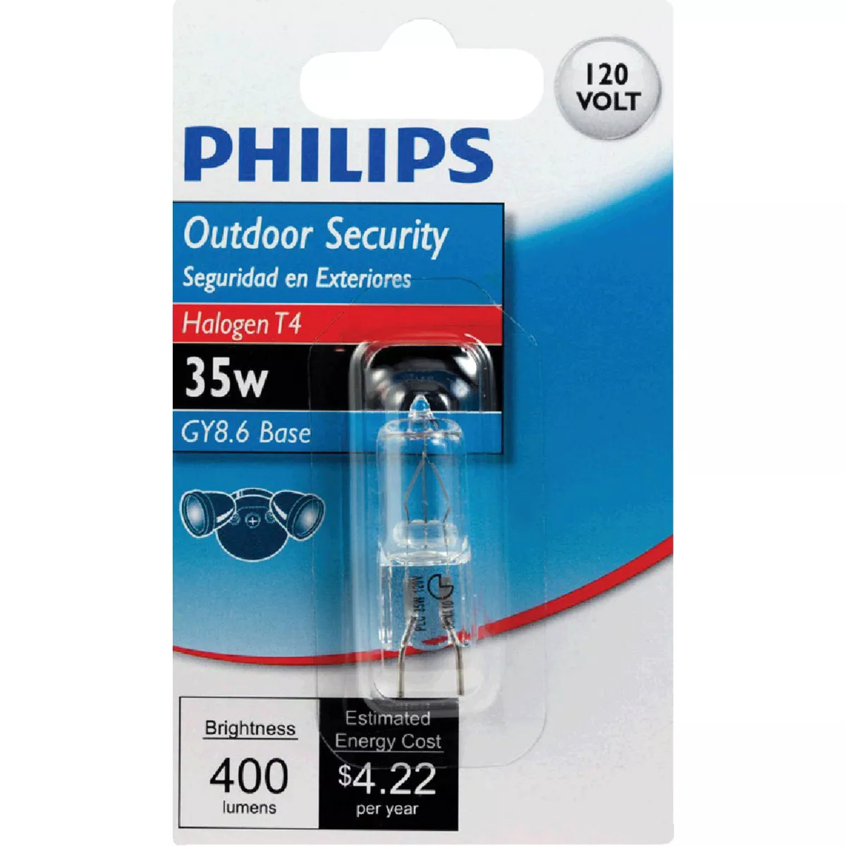 Philips 35W 120V Clear GY8.6 Base T4 Halogen Special Purpose Light Bulb