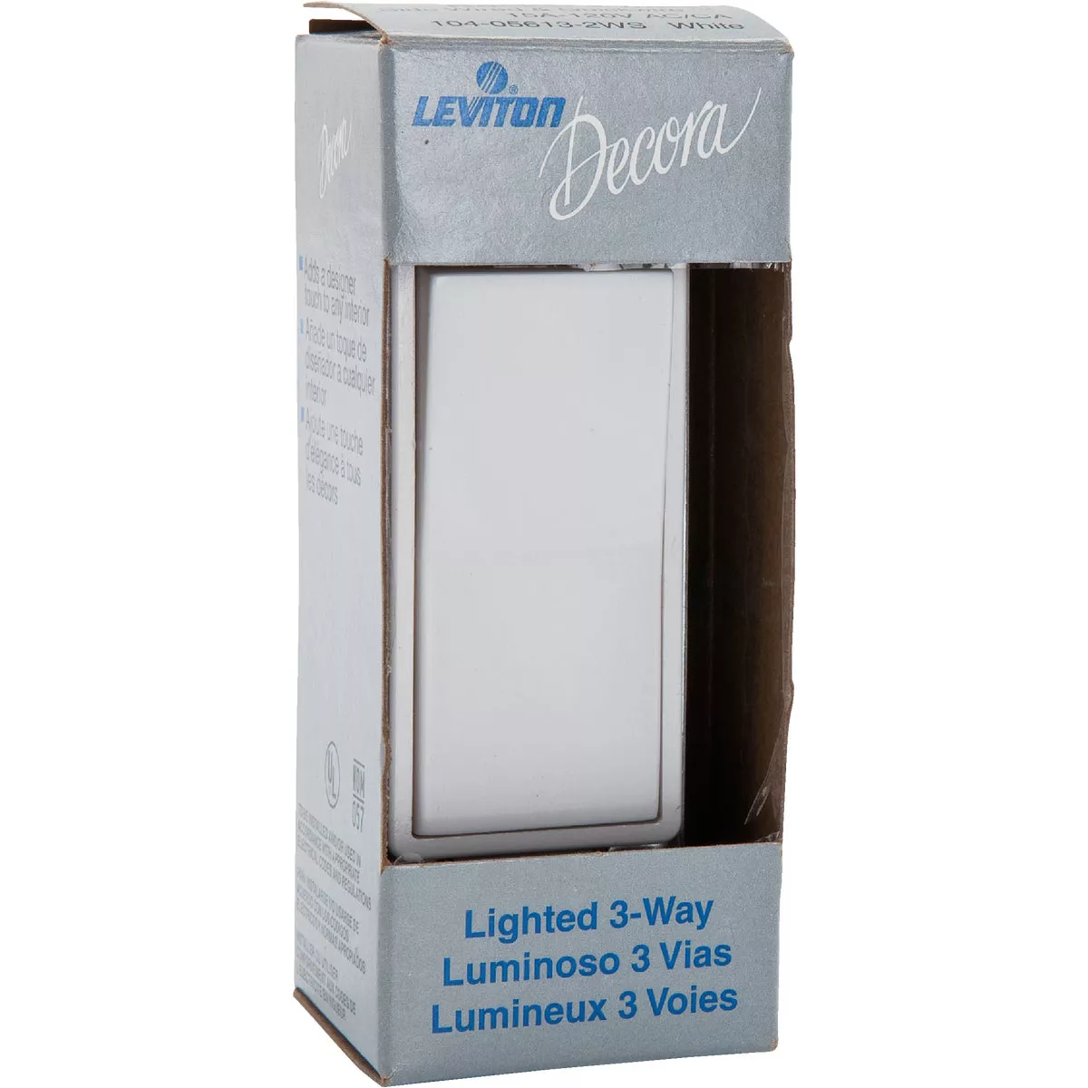 Leviton Decora Illuminated Rocker White 15A Grounded 3-Way Switch - photo 2